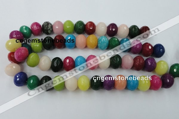 CCN956 15.5 inches 14*18mm faceted rondelle mixed color candy jade beads