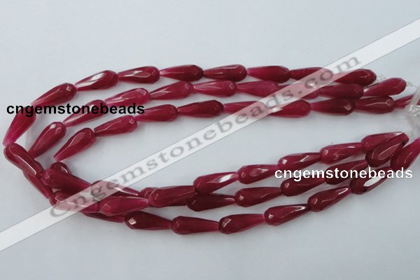 CCN976 15.5 inches 9*22mm faceted teardrop candy jade beads