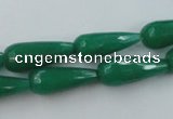 CCN978 15.5 inches 9*22mm faceted teardrop candy jade beads