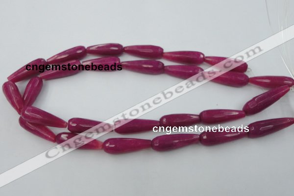 CCN983 15.5 inches 10*30mm faceted teardrop candy jade beads