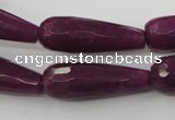 CCN985 15.5 inches 10*30mm faceted teardrop candy jade beads