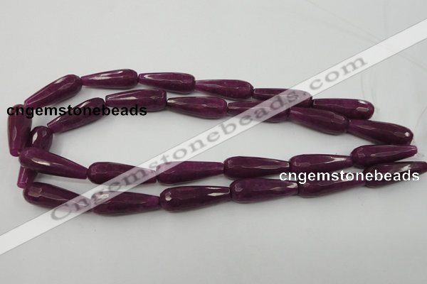 CCN985 15.5 inches 10*30mm faceted teardrop candy jade beads