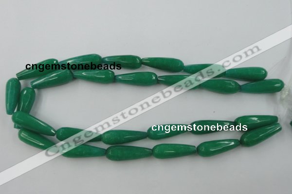 CCN986 15.5 inches 10*30mm faceted teardrop candy jade beads