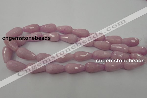 CCN988 15.5 inches 13*25mm faceted teardrop candy jade beads