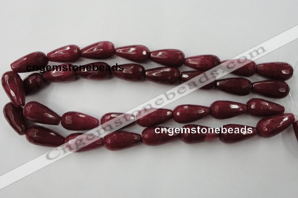 CCN990 15.5 inches 13*25mm faceted teardrop candy jade beads