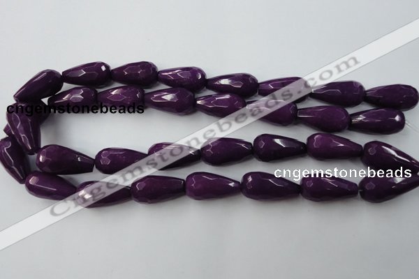 CCN991 15.5 inches 13*25mm faceted teardrop candy jade beads