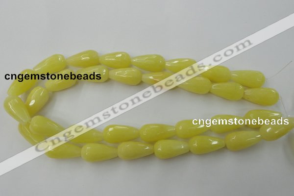 CCN993 15.5 inches 13*25mm faceted teardrop candy jade beads