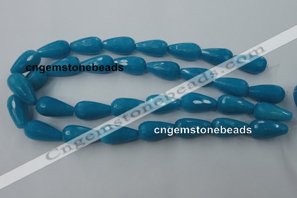 CCN994 15.5 inches 13*25mm faceted teardrop candy jade beads