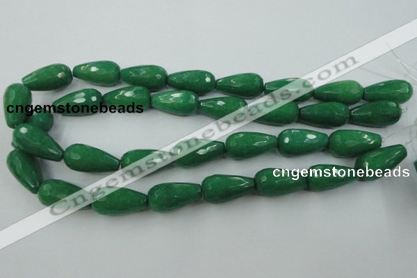 CCN996 15.5 inches 13*25mm faceted teardrop candy jade beads