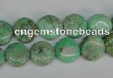 CCO111 15.5 inches 12mm flat round dyed natural chrysotine beads