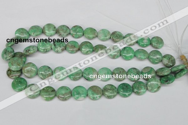 CCO112 15.5 inches 16mm flat round dyed natural chrysotine beads