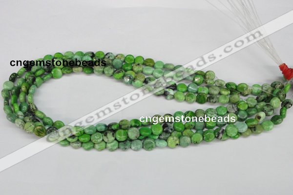 CCO130 15.5 inches 8mm flat round dyed natural chrysotine beads