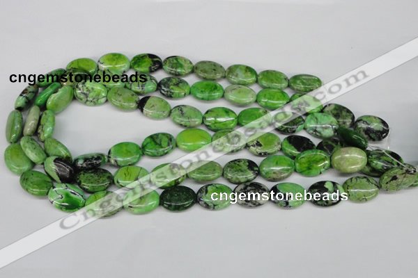 CCO136 15.5 inches 13*18mm oval dyed natural chrysotine beads