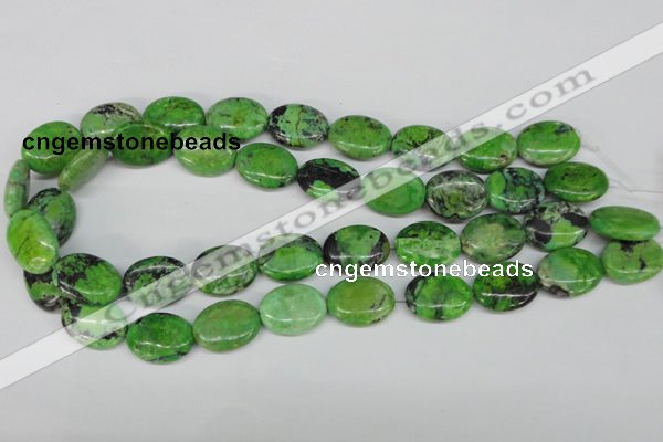 CCO137 15.5 inches 15*20mm oval dyed natural chrysotine beads