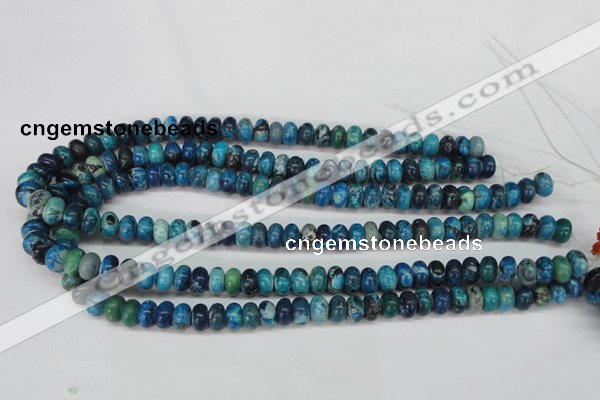 CCO171 15.5 inches 6*10mm rondelle dyed natural chrysotine beads