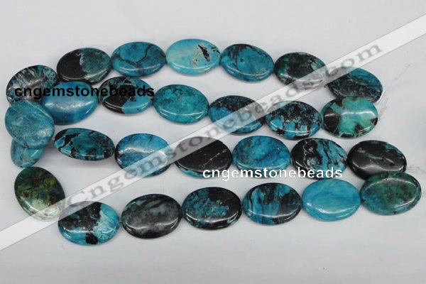 CCO181 15.5 inches 22*30mm oval dyed natural chrysotine beads