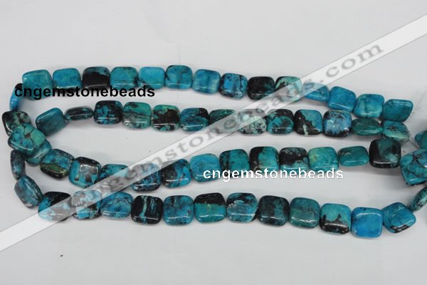 CCO185 15.5 inches 14*14mm square dyed natural chrysotine beads