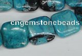 CCO187 15.5 inches 22*22mm square dyed natural chrysotine beads