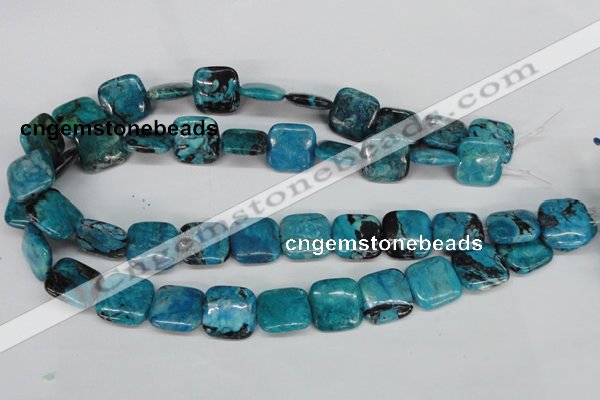 CCO187 15.5 inches 22*22mm square dyed natural chrysotine beads