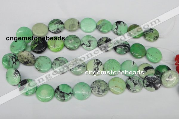 CCO33 15.5 inches 20mm flat round natural chrysotine beads