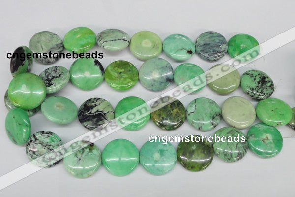 CCO34 15.5 inches 25mm flat round natural chrysotine beads