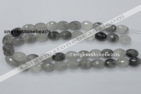 CCQ100 15.5 inches 13*18mm faceted rice cloudy quartz beads