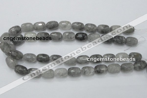 CCQ101 15.5 inches faceted egg-shaped 13*17mm cloudy quartz beads