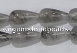 CCQ104 15.5 inches 10*20mm teardrop cloudy quartz beads wholesale