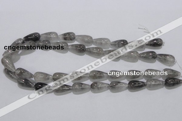 CCQ104 15.5 inches 10*20mm teardrop cloudy quartz beads wholesale