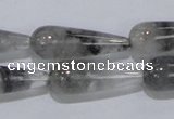 CCQ105 15.5 inches 10*30mm teardrop cloudy quartz beads wholesale