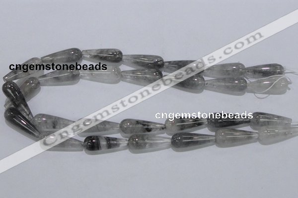 CCQ105 15.5 inches 10*30mm teardrop cloudy quartz beads wholesale