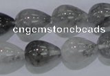 CCQ106 15.5 inches 13*18mm teardrop cloudy quartz beads wholesale