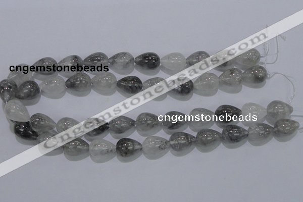 CCQ106 15.5 inches 13*18mm teardrop cloudy quartz beads wholesale