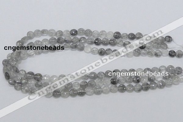 CCQ115 15.5 inches 8mm coin cloudy quartz beads wholesale