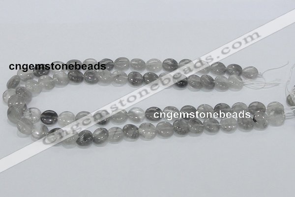 CCQ117 15.5 inches 12mm coin cloudy quartz beads wholesale