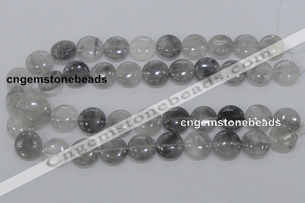 CCQ119 15.5 inches 18mm coin cloudy quartz beads wholesale