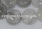 CCQ120 15.5 inches 20mm coin cloudy quartz beads wholesale