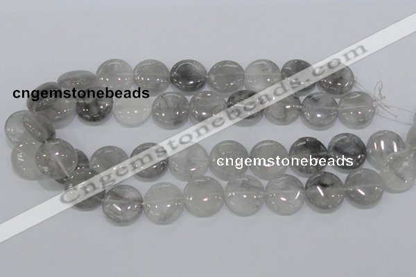 CCQ120 15.5 inches 20mm coin cloudy quartz beads wholesale