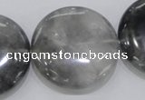 CCQ123 15.5 inches 40mm coin cloudy quartz beads wholesale