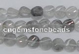 CCQ125 15.5 inches 8mm twisted coin cloudy quartz beads wholesale