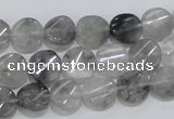 CCQ126 15.5 inches 10mm twisted coin cloudy quartz beads wholesale