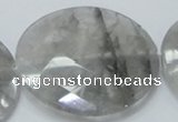 CCQ142 15.5 inches 50mm faceted coin cloudy quartz beads wholesale