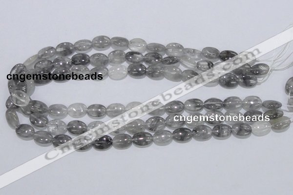 CCQ145 15.5 inches 10*14mm oval cloudy quartz beads wholesale