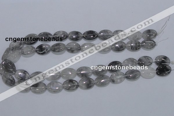 CCQ146 15.5 inches 13*18mm oval cloudy quartz beads wholesale