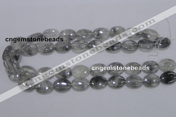 CCQ147 15.5 inches 15*20mm oval cloudy quartz beads wholesale