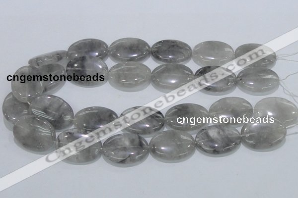 CCQ149 15.5 inches 22*30mm oval cloudy quartz beads wholesale