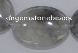 CCQ150 15.5 inches 30*40mm oval cloudy quartz beads wholesale