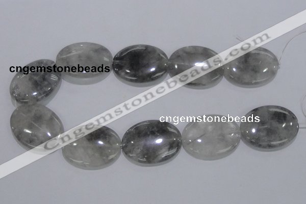 CCQ150 15.5 inches 30*40mm oval cloudy quartz beads wholesale