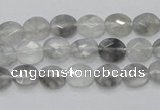 CCQ151 15.5 inches 7*9mm faceted oval cloudy quartz beads wholesale