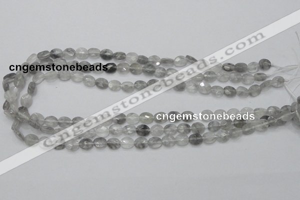 CCQ151 15.5 inches 7*9mm faceted oval cloudy quartz beads wholesale